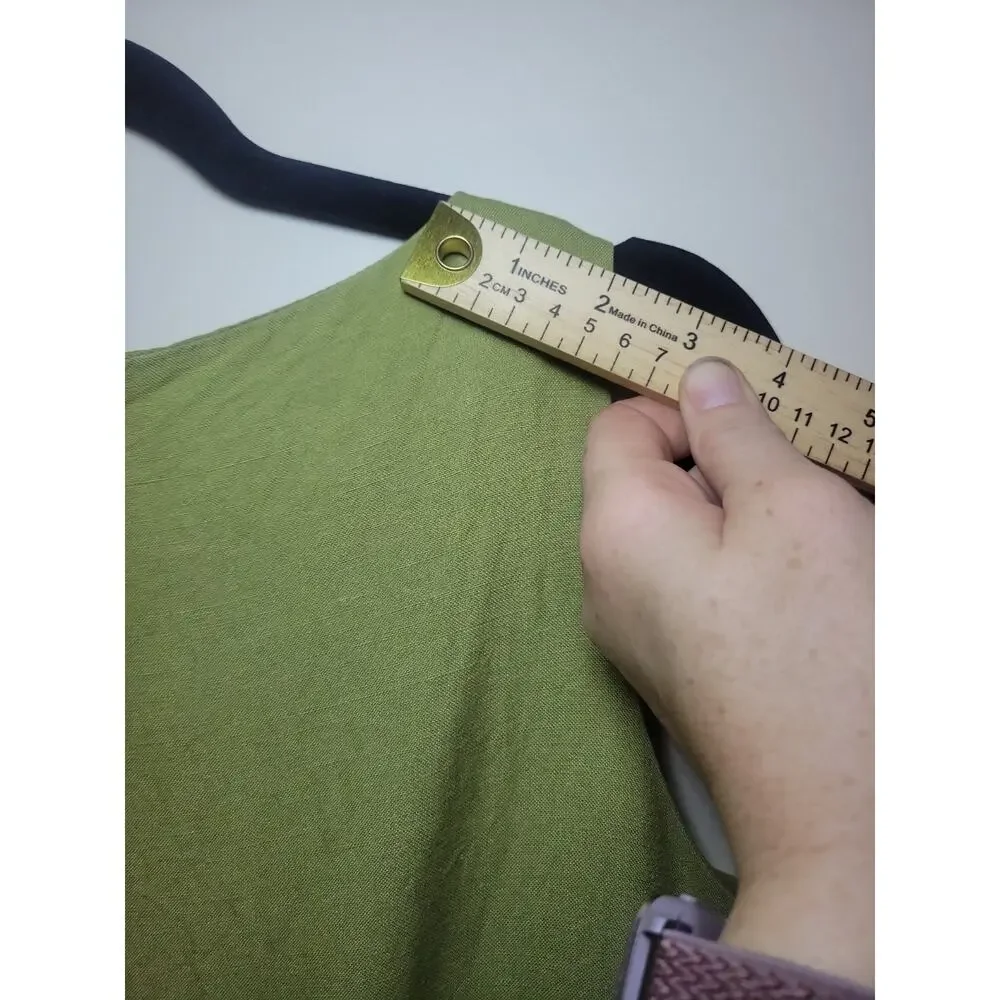 Y2K Women's Embroidered Floral Dress Size 10 Green Cottagecore Prairie Boho 70's - Picture 5 of 13